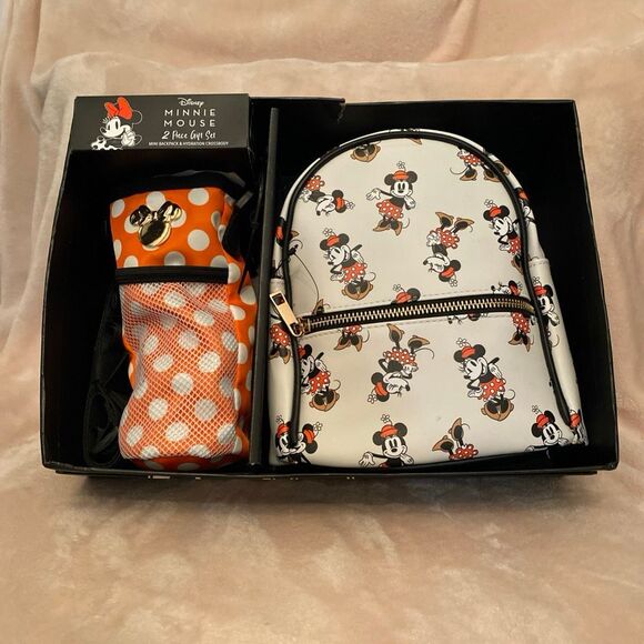 Disney Minnie Mouse 2 Pc Set Small Backpack And Hydration Crossbody - Picture 1 of 7